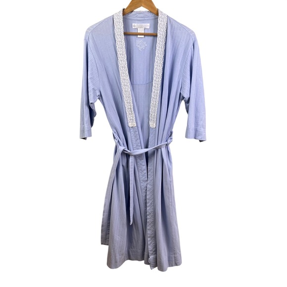 Eileen West Other - Eileen‎ West Periwinkle Lace Trim Open Kimono Robe Sleepwear Lounge Small READ